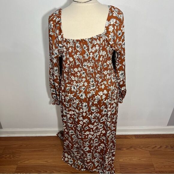 LaLigne Brown Floral‎ Cottagecore Midi Dress -- 3XL - Picture 11 of 13